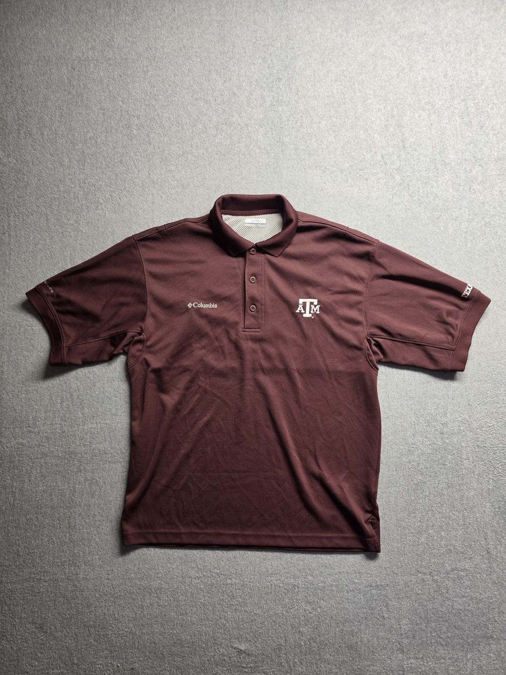 Texas A&M Aggies Polo Shirt Men's Size Small Maroon Columbia PFG